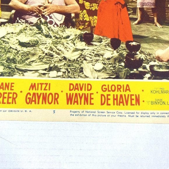 Down Among The Sheltering Palms 1953 Lobby Card Movie Poster Mitzi Gaynor Comedy - Picture 4 of 7